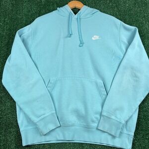 Nike Hoodie Men's Large Light Blue Pullover Fleece Sportswear BV2654-464 Blank